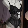 European & American Sexy Lingerie Set: Hollow-Out Bodysuit with Erotic Puffy Skirt