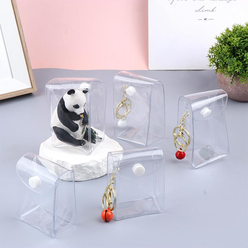 Mini Torba Ekspozycyjna na Lalki Anime Przezroczysta Portmonetka na Monety Wisiorek Kwadratowa Saszetka Organizer Portfel Klucze Szminka Słuchawki Torba do Przechowywania