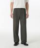 Light Plain One-Pleat Wide Hidden Banding Slacks [Dusty Khaki]