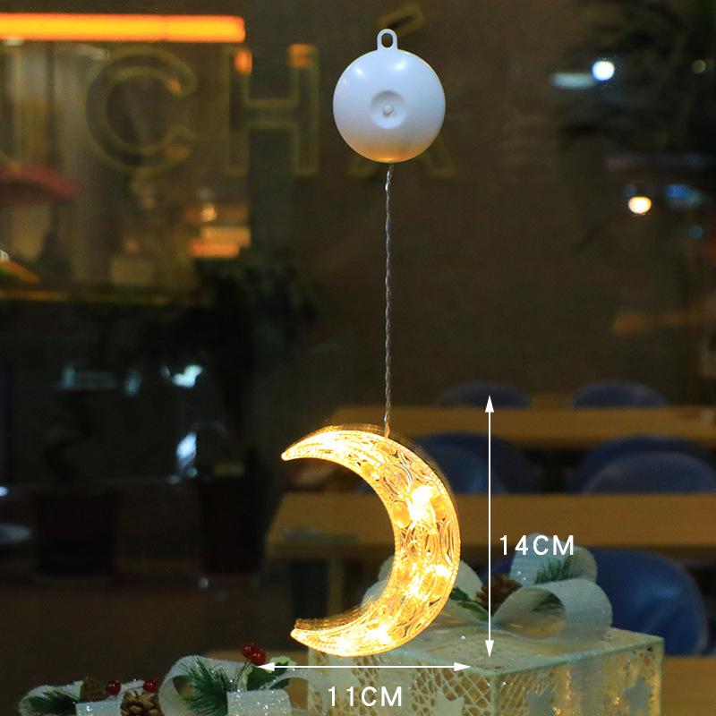 Christmas LED Suction Cup Lights: Creative String Lights for Windows, Curtains, Trees, Reindeer & Bells