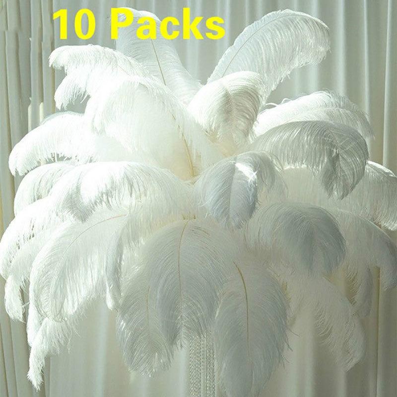 10 Stück 20-25cm Elegante Straußenfedern Große Flauschige Federn für Hochzeitsfeier Hauszimmer DIY Dekorationen