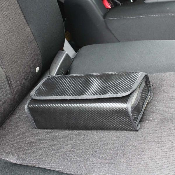 Napolex Fizz Car Tissue Case with Zipper Pocket for Masks and Other Can Fit Plastic Antibacterial and Car Accessory Items, Bags, Odor-Resistant,