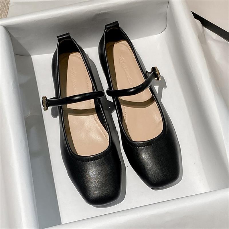 Soft leather French fairy style Mary Jane shoes female summer 2025 new square head with skirt high heels work small leather shoes