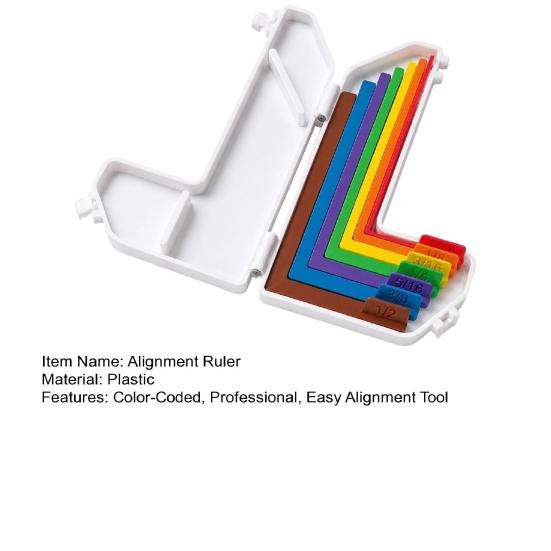 DYS 1 Set Strumento Guida di Allineamento, 7 Distanziali 1/16 1/2 Pollice per Lavori di Carta Precisi, Kit Fai da Te per Biglietti Scrapbooking con Scatola Portaoggetti
