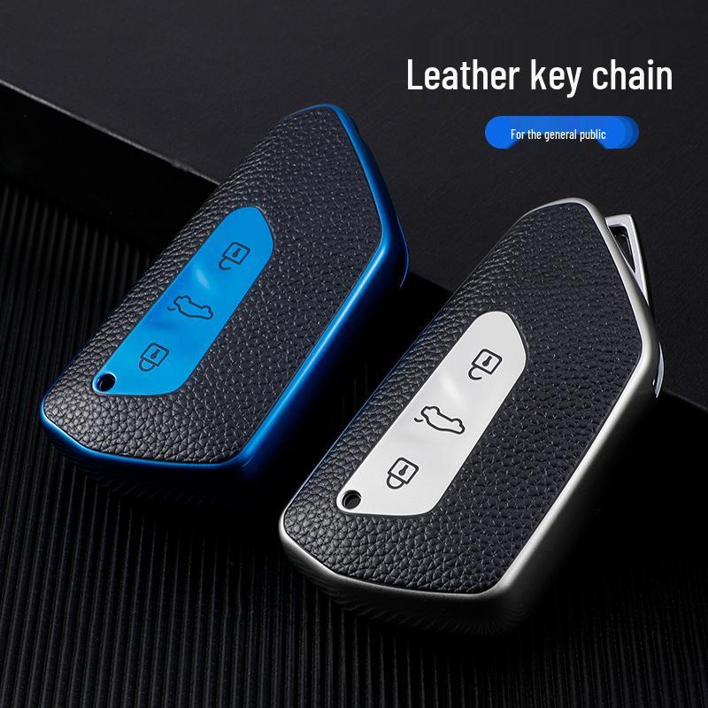 Volkswagen Golf 8 Leather Key Cover with Personalized Keyring - 2021 Model