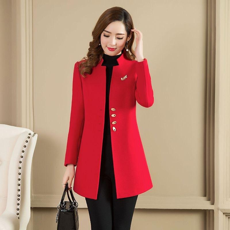 Autumn and Winter Seasonal Woolen Coat Medium and Long New Woolen Coat