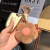 New Mink Fur Flower Keychain Handmade Sunflower Plush Hanging Ornament Backpack Hanging Chain Car Keychain Women's Bag Pendant