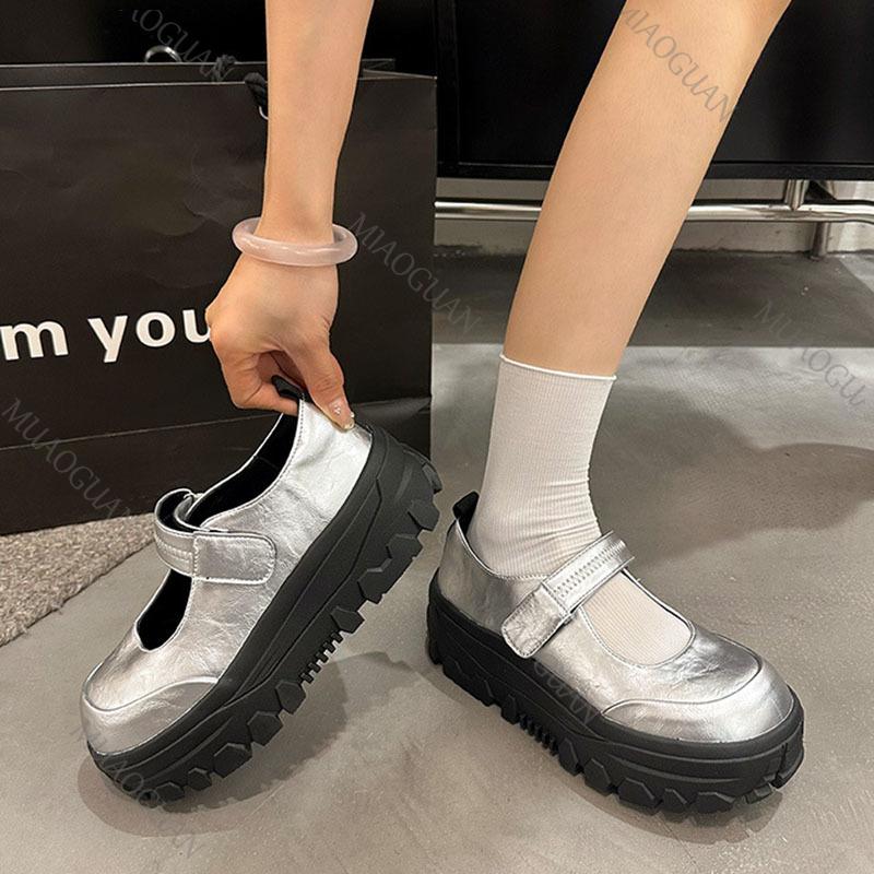 Fashion Fashion Retro Black Thick Bottom Mary Jane Shoes Spring Autumn Chunky High Heeled Sneakers for Women Shallow Mouth Single Shoes
