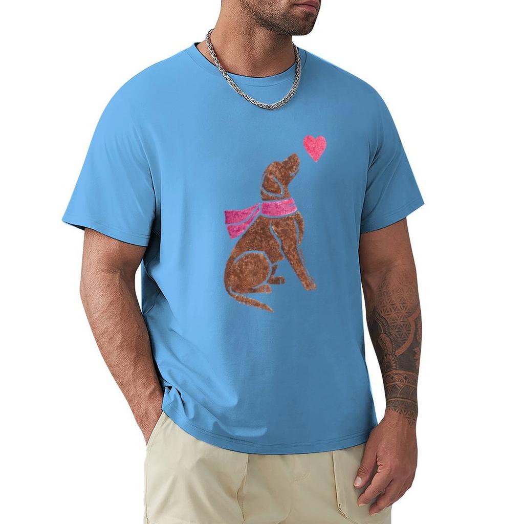 Watercolour Curly-coated Retriever T-Shirt Blue Archive Oversized Fitted T Shirts for Men