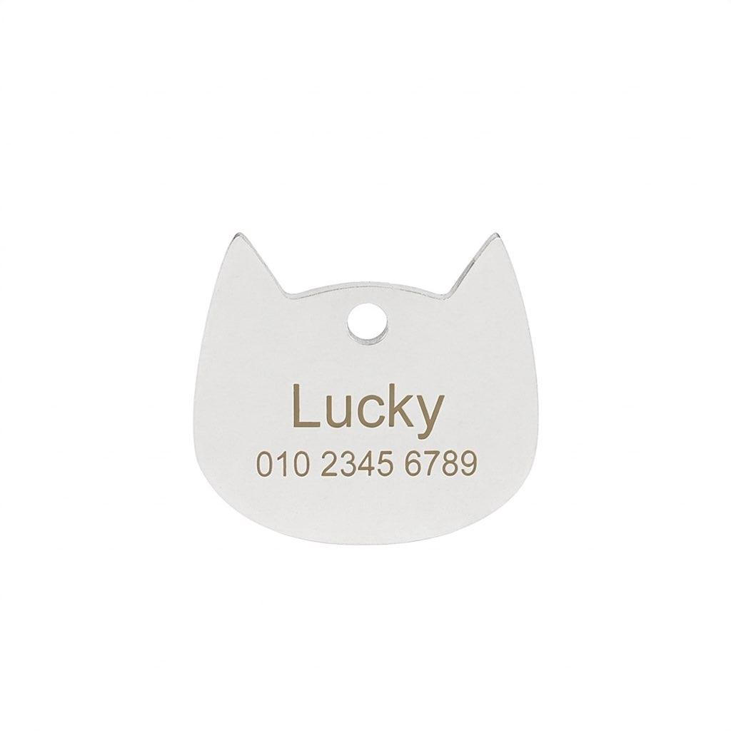 

Name Personalized ID Tags Cat Collar Golden Silvery Nameplate Engraving Custom Dog Name Anti-lost Pendant Pet Collar Accessories срібний
