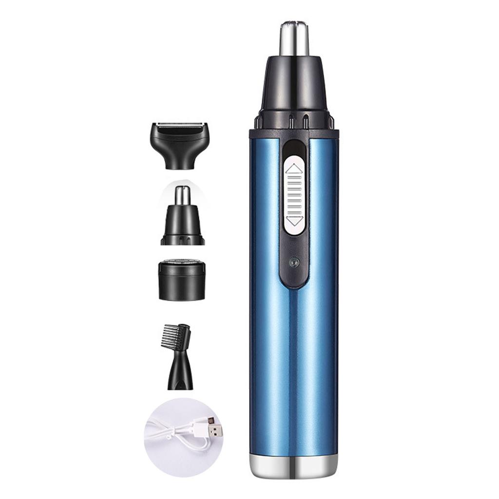 4 in 1 Nose Hair Trimmer USB Water Resistant Cleanable Detachable Mini Electric Nasal Hair Trimmer