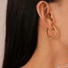 Gold Plated Hoop Earrings for Women Titanium Steel Classic Round Design Hypoallergenic Perfect for Daily Wear Gifts 2.5/3cm