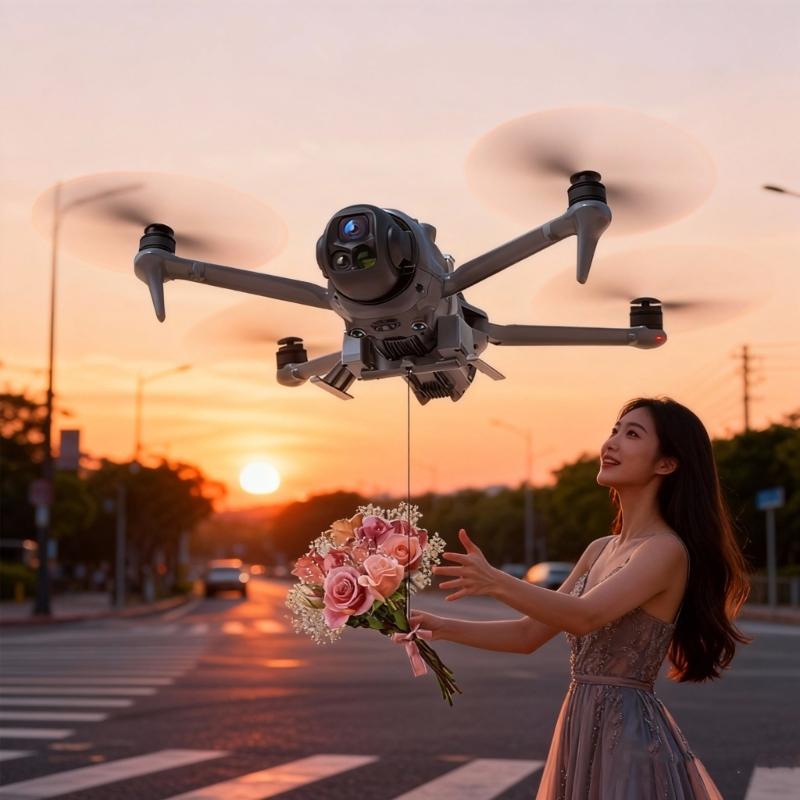 Precisions Payloads Delivery Air Dropping Thrower for 4 Drones Landing Gear and Long Release Mechanism