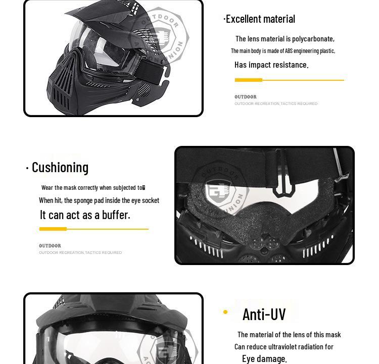 Tactical Dog Mask with Sports Lens and Nylon Protection
