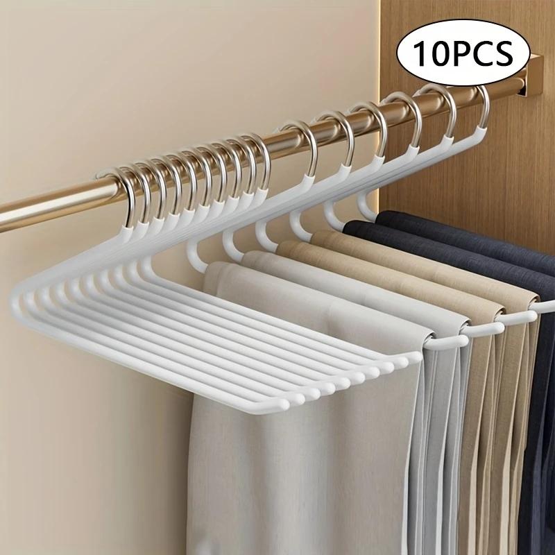 10pcs  Z-Shaped Trouser Rack Goose Type Pants Rack Multi-function Pants Jeans Storage For Household Products Clothes Rack Hanger