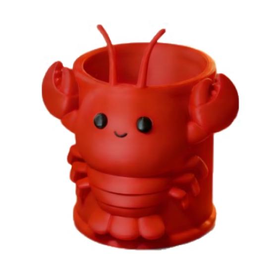 

Lobster Pen Holder Cup Cute Cartoon Crayfish Shape Pencil Organizer Multi-functional Tabletop Makeup Brush Holder for Home Office Classroom красный