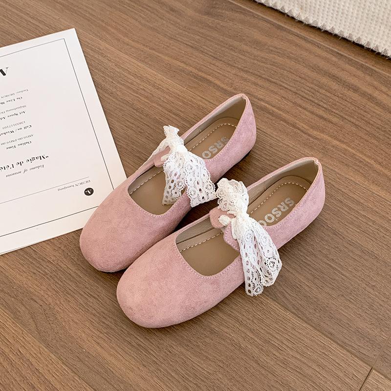 

Retro French yellow flat-bottomed shallow-mouth single shoes for women s summer 2025 new models with skirts, versatile soft-soled Mary Jane shoes 40 розовый