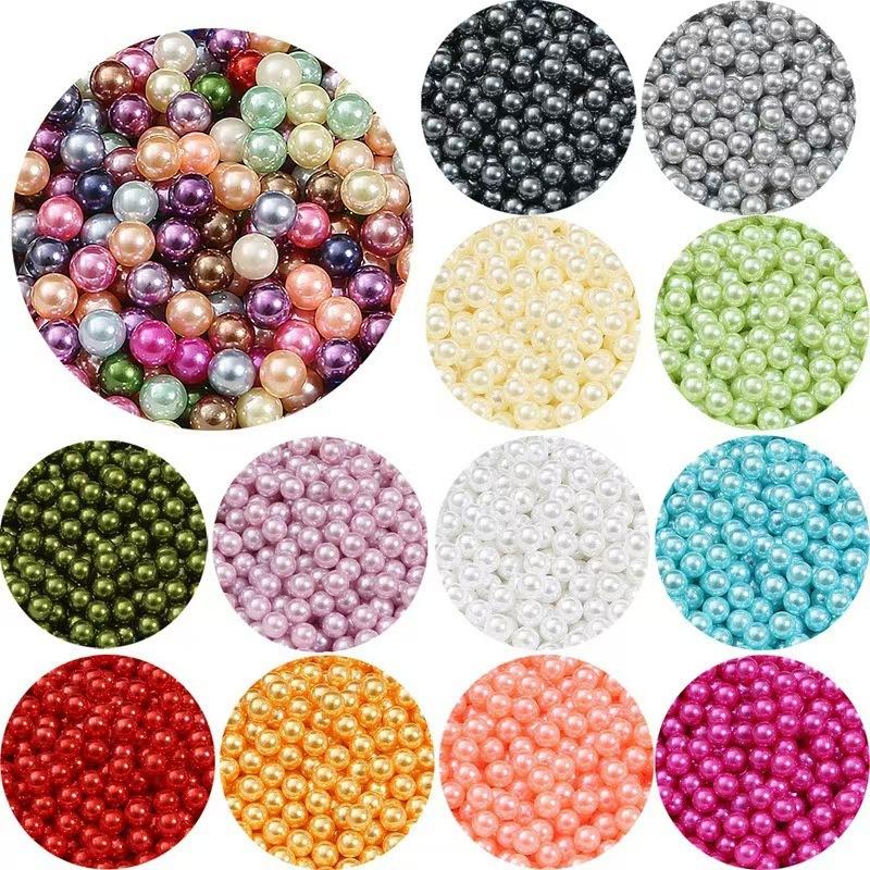 3-12Mm Round Non-Porous Abs Color Imitation Pearl Loose Beads Diy Handmade Jewelry Nail Bead Clothing Matching