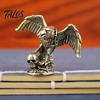 Unique Dark Art Collectible Eagle Skull Figurine, Small Vintage Bird Statue, Solid Brass Decorative Aged Bronze Figure Sculpture for Home Office Desk