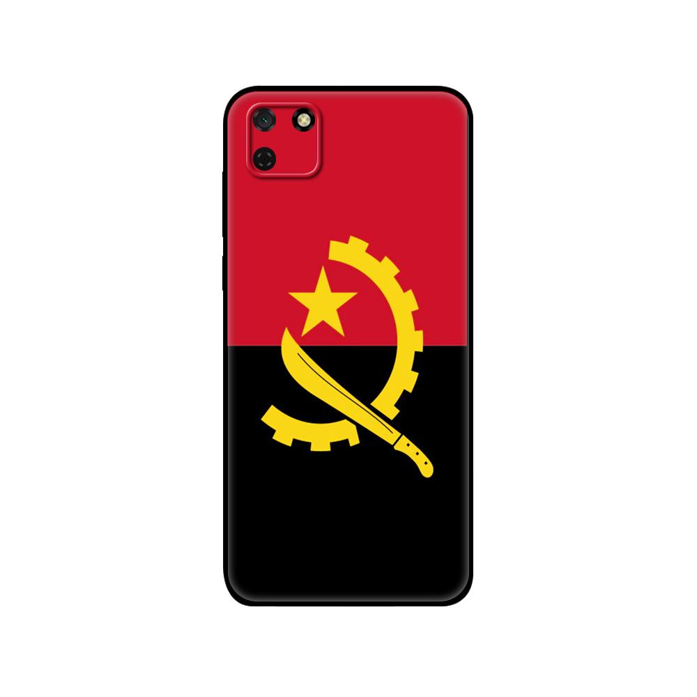 Black Tpu Case For Huawei Y9S Y6S Y8S Y5P Y7P Y8P Case For Huawei Y5 Lite Prime 2018 Y6 2019 Cover Angola Flag