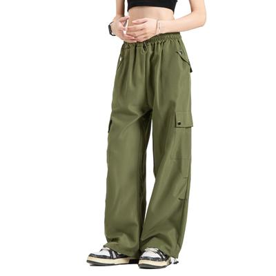 Inotenka Cargo Parachute Long with Hem Drawstring and Knee Hip Solid Jogger 4 Colors Women's Pants, Pants, Pants, Casual, Lightweight, Darts,
