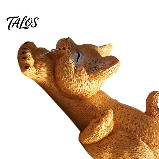 Miniature Kitten Gift for Friends Stretching Figurine, Resin Cat Statue, Cute Animal Ornament, Unique Lovers Compact Desktop Decoration Home