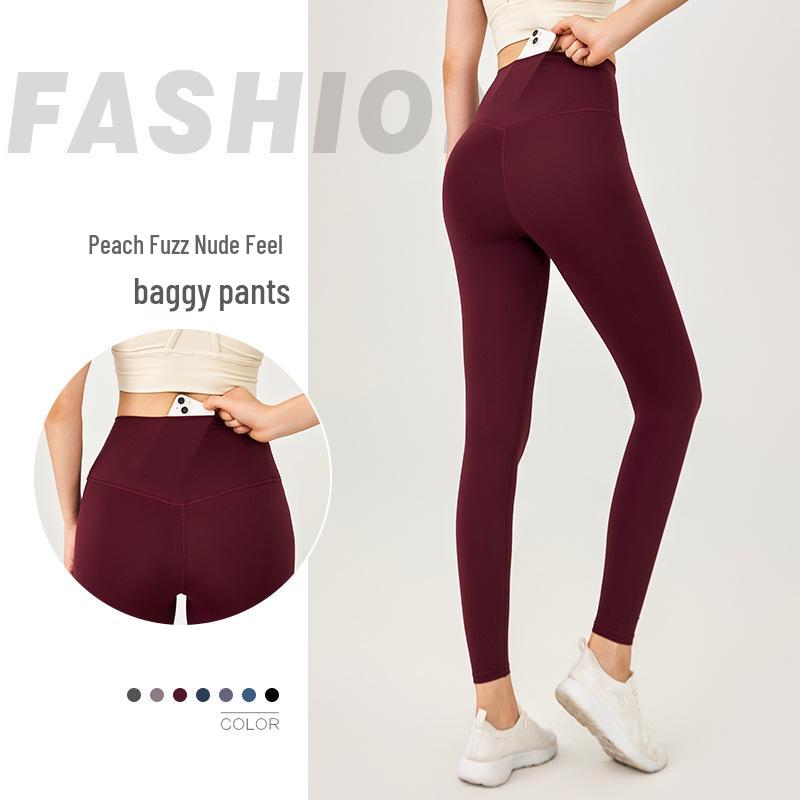 

New High-Waist Yoga Pants with Hip Pockets - Women s European and American Style Fitness Leggings S [Under 95 lbs]