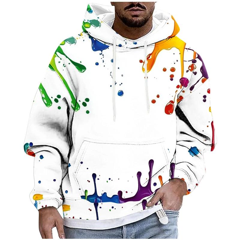 New Unisex 3D Graphic Hoodies Man Colorful Paint Abstract Style Cool Printed Pattern Casual Hoodie Trendy Hoodie Daily Wear Top