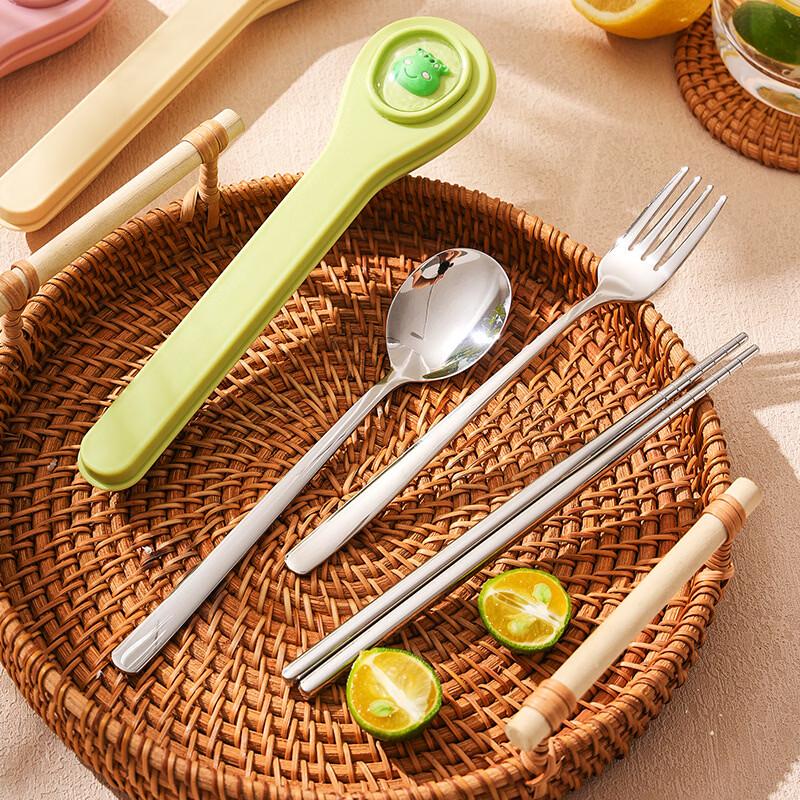 Portable Cartoon Stainless Steel Tableware Set