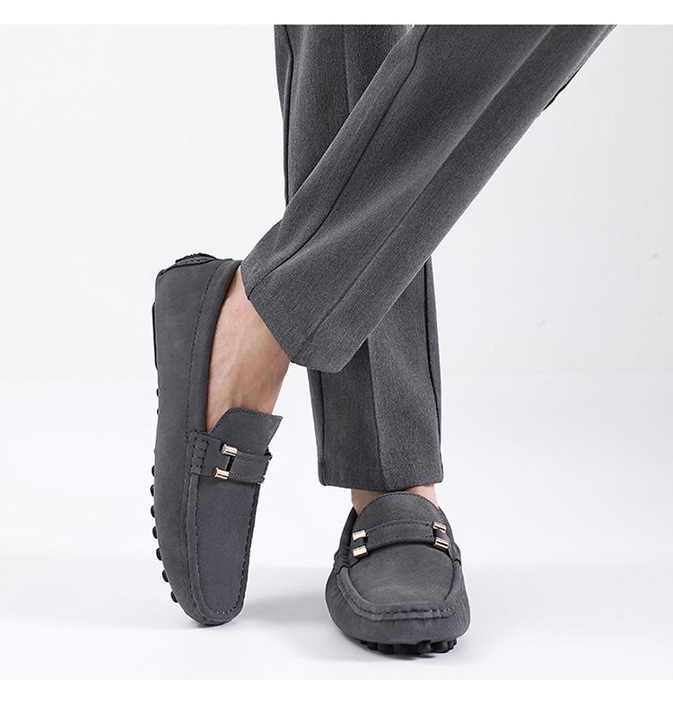 Men's K1006 Moccasins Loafers – Spring/Summer Suede Slip-On, Low-Top, Flat Bottom, Large Size Casual Driving Shoes.