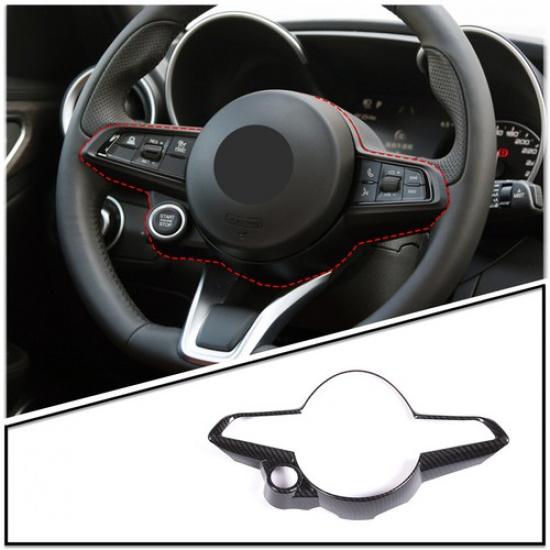 For Alfa Romeo Giulia /Stelvio + Steering Wheel Panel Cover ABS Carbon Fiber