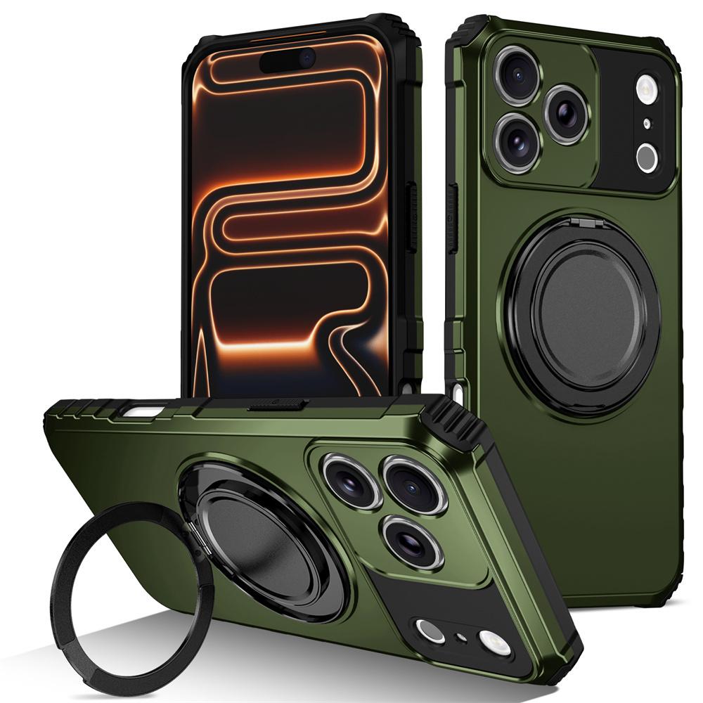 Armor Rotating Magnet Magnetic Folding Stand Phone Case For iPhone 17 16 15 14 13 12 11 Pro Max Shockproof Bumper Cover