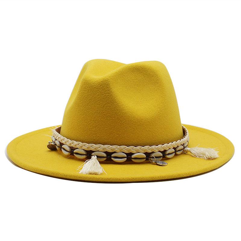 Woolen Top Hat, Minority Style Jazz Hat, Retro Flat-Brimmed Big Eaves Hat.