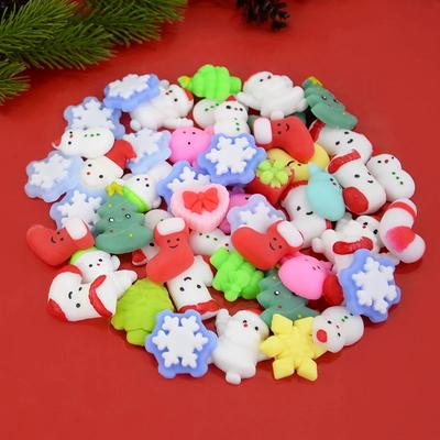 10/30/50 piezas de juguetes antiestrés blandos navideños, regalos de cumpleaños para niños, bolsas de regalo para rellenar, Papá Noel, Año Nuevo 2025