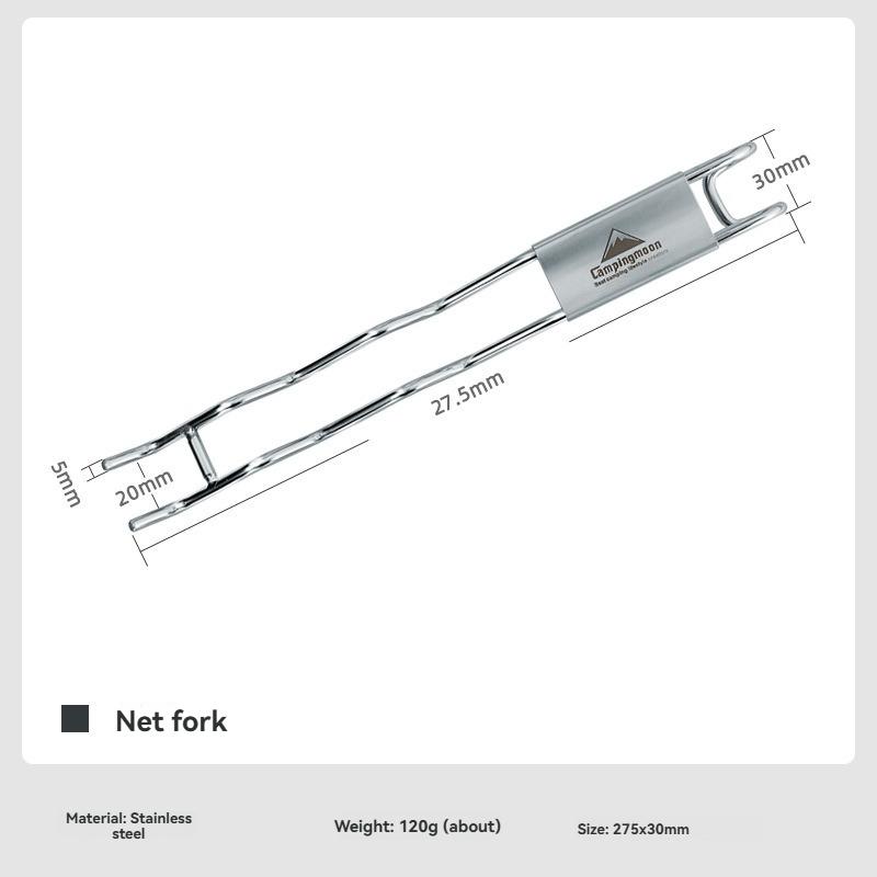 

CAMPINGMOON New Arrival S200 BBQ Mesh Fork Stainless Steel 304 Food Grade Outdoor Camping Grill Pan Accessory