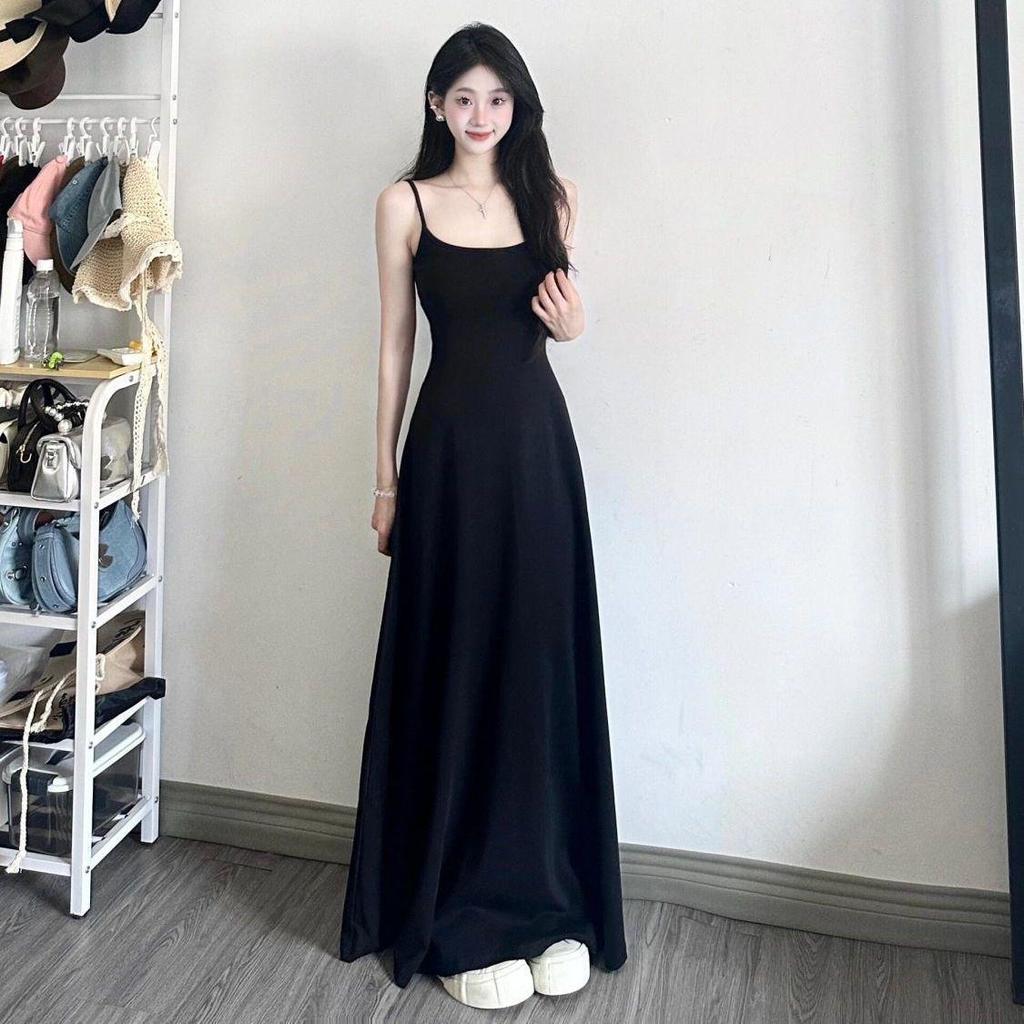 Summer 2026 Women's Elegant Slimming A-line Bodycon Dress with Spaghetti Straps
