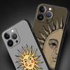 Funny Sun Moon Angel Eyes Luxury Phone Case For iPhone 11 14 15 Pro MAX 12 13 Mini 7 8 Plus X XR XS SE Shockproof Cover Funda