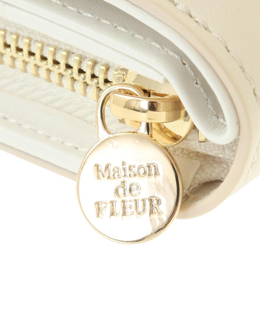 Maison De Fleur Ribbon Pearl Ivory Wallet, Women's,