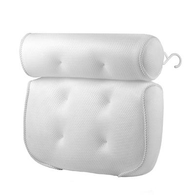 Bathtub Head Pillow with Suctions Cups Cloth Accessories Neck Support Cushion Non-Slip Headrest Cushions Washroom Using