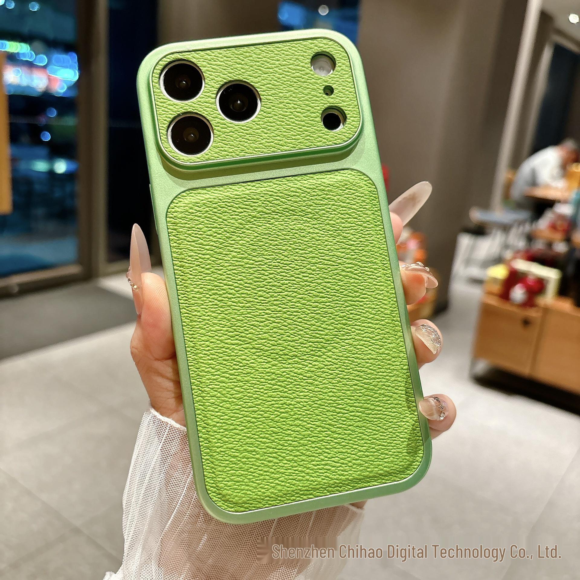 Magnetic Lychee Pattern Phone Case for iPhone 16 Pro Max and iPhone 17 Pro Max, Frosted, Full Coverage. iPhone 15 Pro