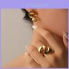 Style Geometric Titanium Steel Ring For Women With Electroplated Finish