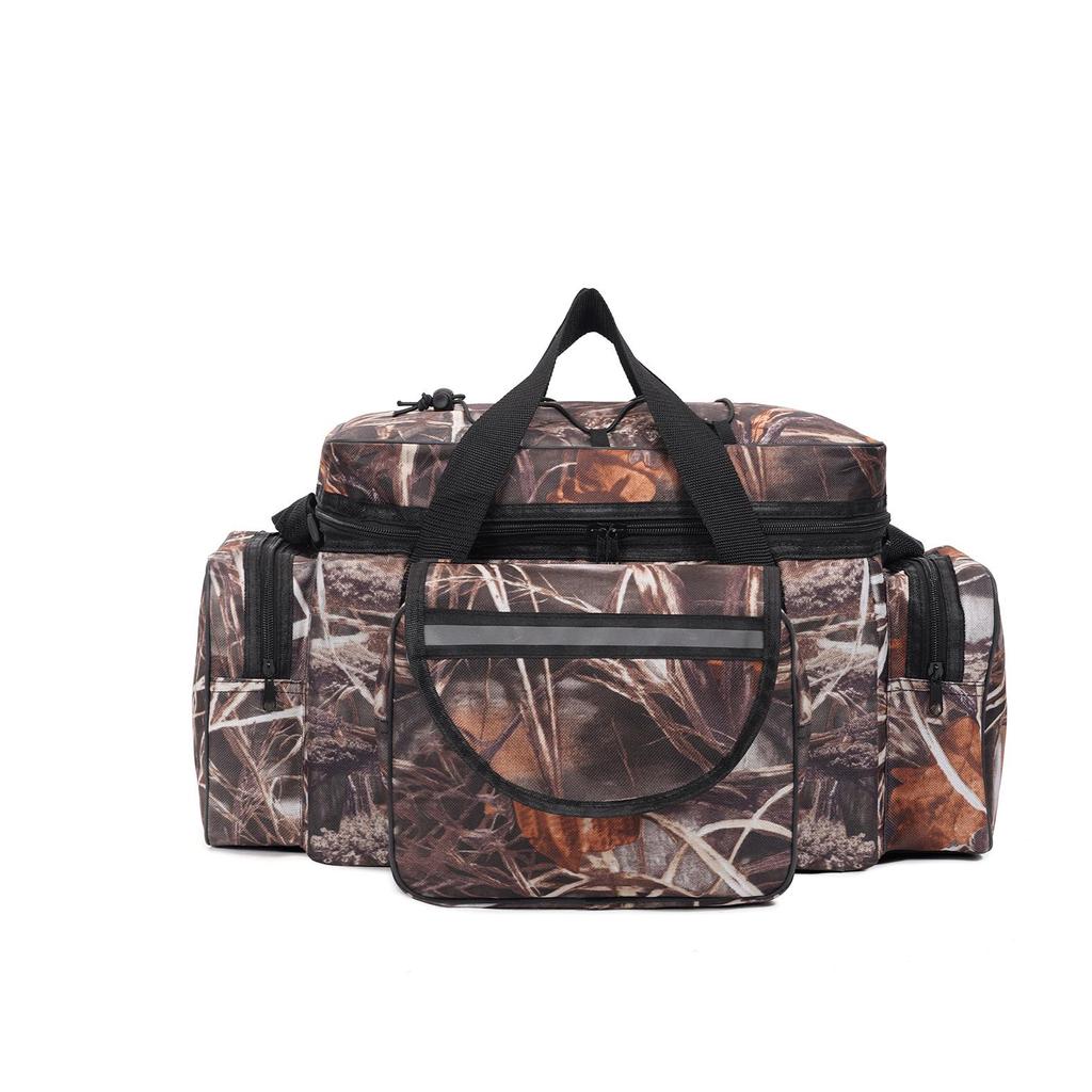 600D Camouflage Oxford Cloth Multi-functional Fishing Gear Bag - Large Capacity Shoulder/Crossbody/Handheld Rod & Lure Storage Bag.
