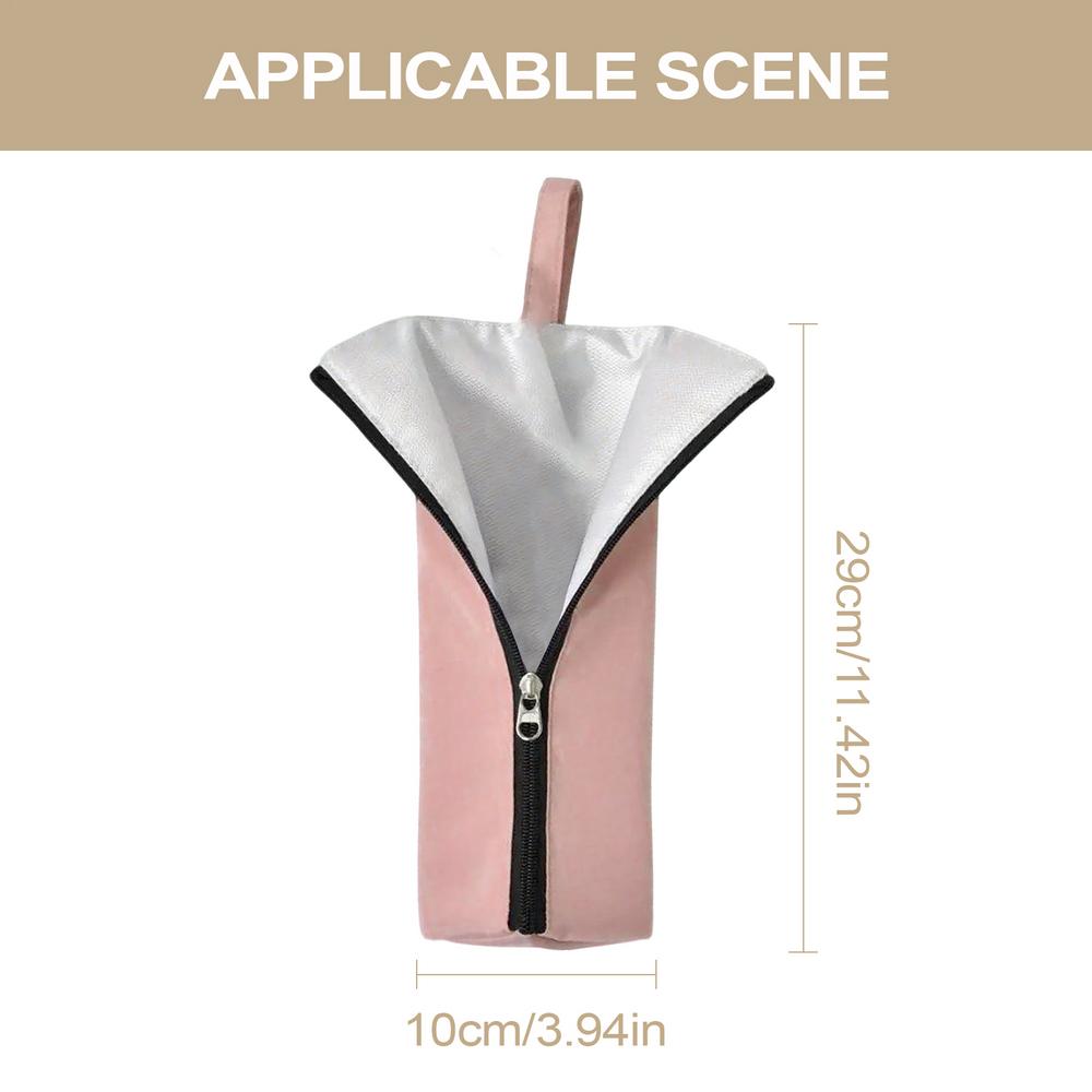 Heat Resistant Mat Pouch Hair Tool Bag Dustproof Waterproof Hair Styling Tool Organizer for Travel Vanity Table RV Salon