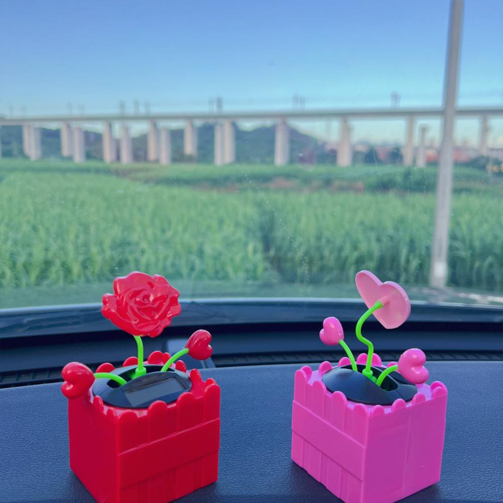 Schwingendes Herz Rosen Auto-Schmuckstück - Eine hübsche florale Dekoration für das Auto-Interieur und das Zuhause, ideal als Geschenk für Damen