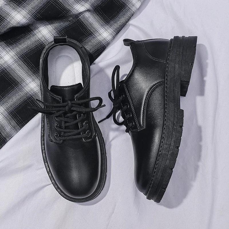 Fashion Men's Dress Shoes Beautiful and Fashionable Trendy All-match for Man Explosive Style Low Top British Tooling Flat Shoe Men Hot