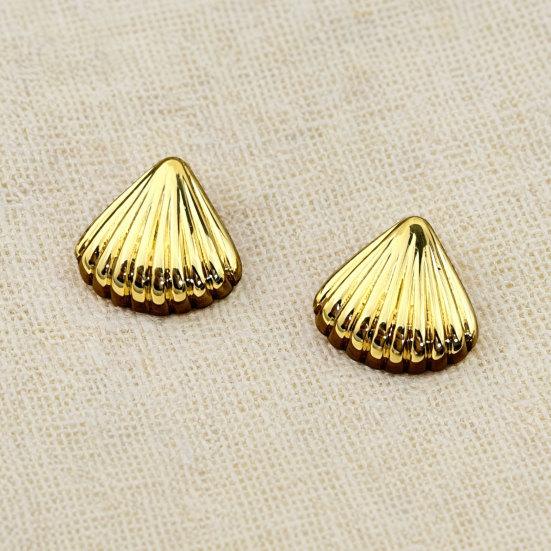 1 Pair Shell Earrings for Women, Chunky Vintage Ribbed Shell Shaped Earrings, Summer Beach Jewelry Gifts