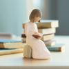 Angel Sitting Reading Book Statue Ornament Book Lover Gift Resin Table Ornament