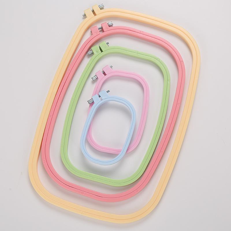 Candy Color Off-White Square ABS Embroidery Hoop - Multiple Sizes for Embroidery Machines