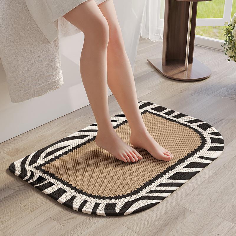 Bathroom Floor Mat, Bathroom Door Mat, Absorbent Carpet, Door Non-Slip Stepping Foot Mat, Toilet, Bathroom Quick-Drying Mat