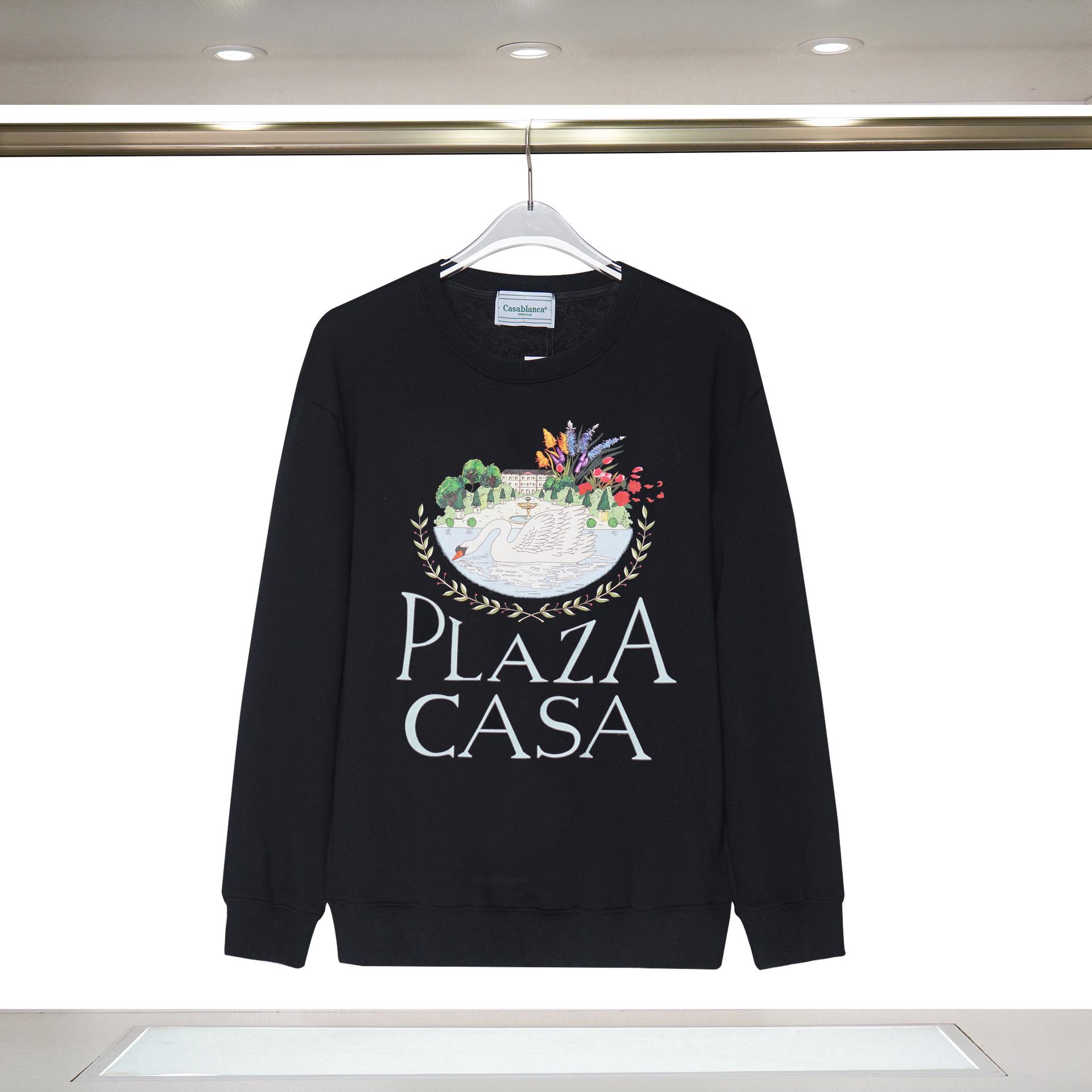 

Casablanca Autumn/Winter Celebrity Round Neck Hoodie with Letter Logo Print Small